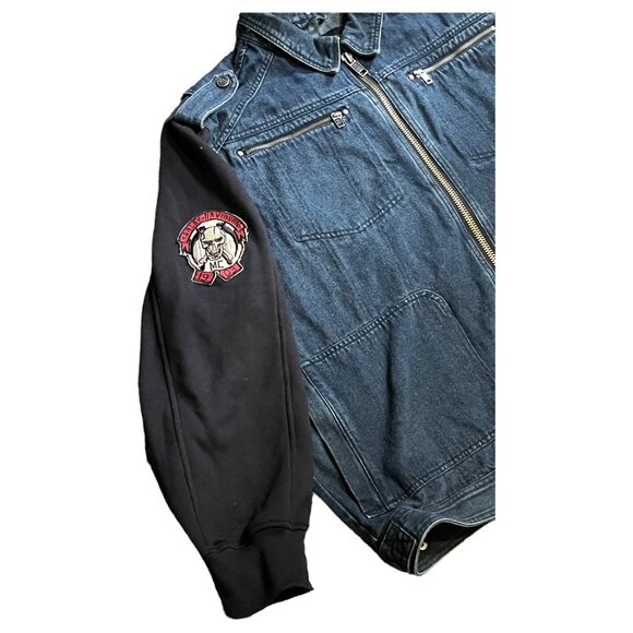Harley Davidson Denim Jean Jacket 3XL Mens Fabric Sleeves - Picture 4 of 16